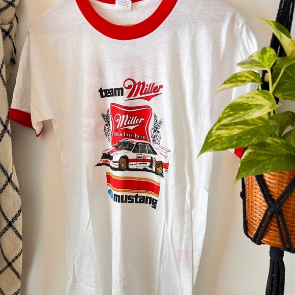 Vintage 80s Miller Racing Ringer Tee - Picture 2 of 7